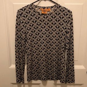 Tory Burch Peace Sign Geometric Silk Shirt Small